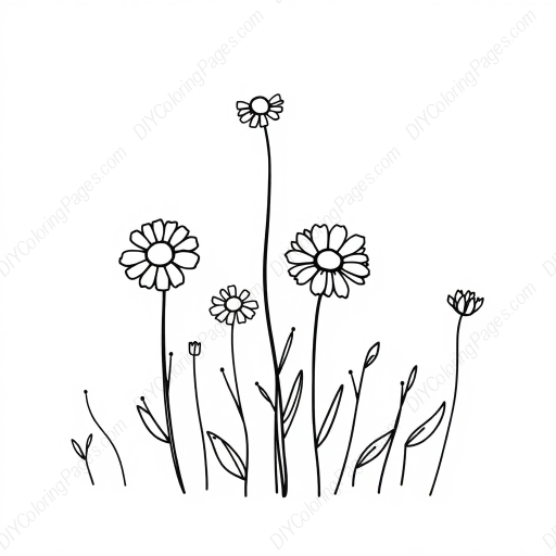 Free Printable wildflowers - wildflowers Coloring Page for Kids and Adults - High Quality PDF & PNG Download