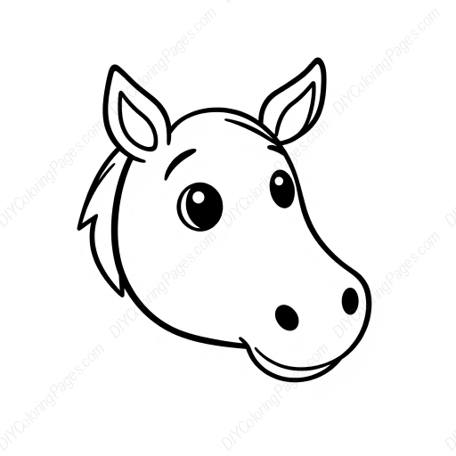 Free Printable horse head - horse, head Coloring Page for Kids and Adults - High Quality PDF & PNG Download