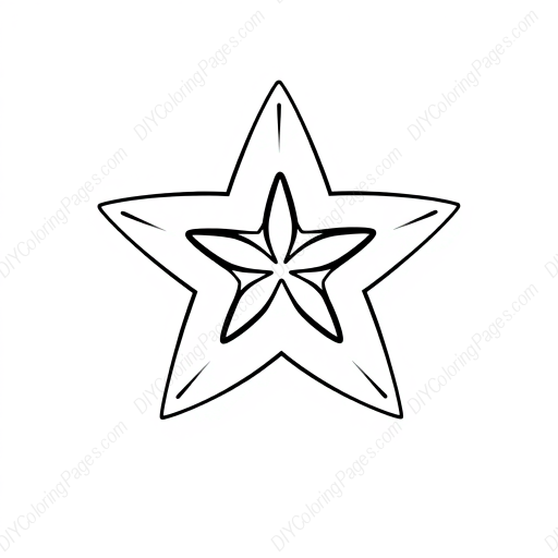 simple star - star, simple coloring page