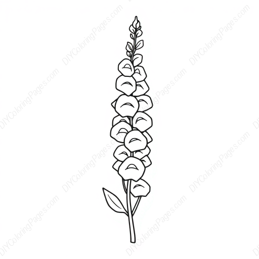 Free Printable foxglove - foxglove Coloring Page for Kids and Adults - High Quality PDF & PNG Download