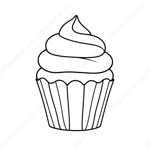 basic cupcake - basic, cupcake coloring page