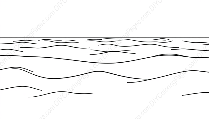calm ocean - ocean, calm coloring page