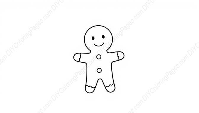 Free Printable gingerbread man - gingerbread man Coloring Page for Kids and Adults - High Quality PDF & PNG Download