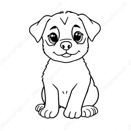 adorable puppy - puppy, adorable coloring page