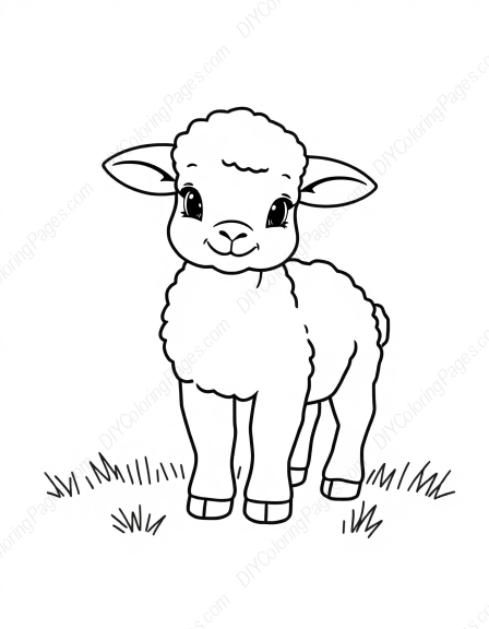 Free Printable easter lamb - easter, lamb Coloring Page for Kids and Adults - High Quality PDF & PNG Download