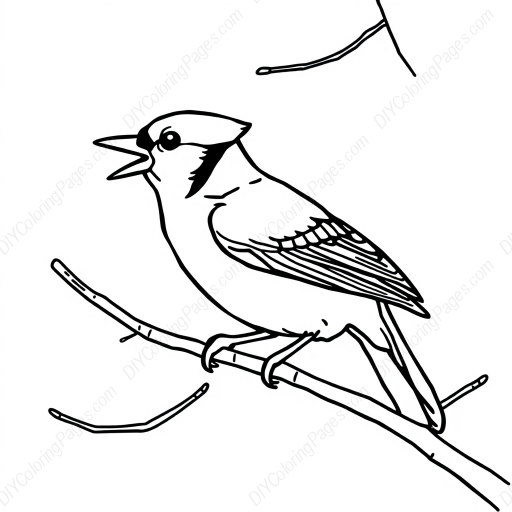 blue jay chirping - blue jay, chirping coloring page