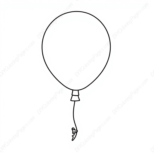 easy balloon - easy, balloon coloring page